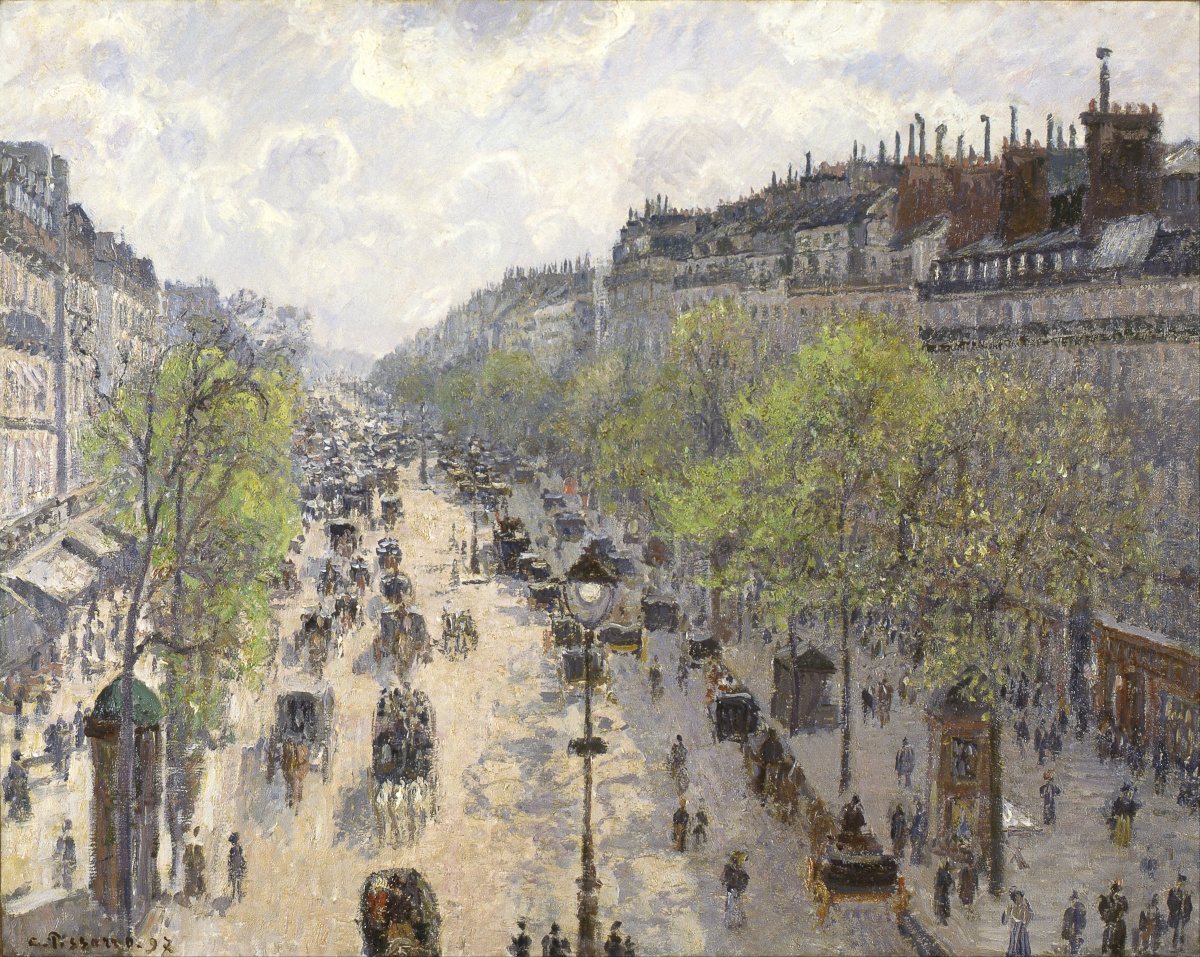 Peinture de Camille Pissarro du Boulevard Montmartre au Printemps
